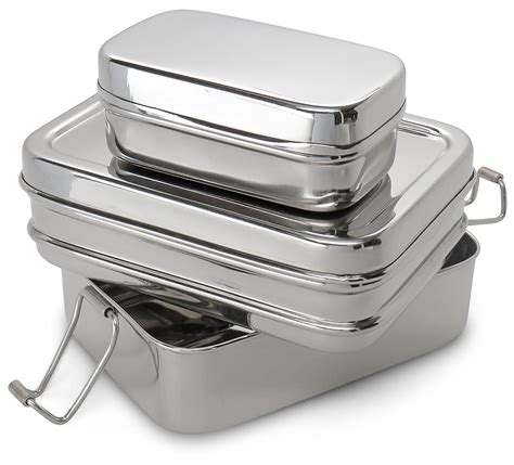 lifestyle block 3 compartment stainless steel eco-friendly lunch box|Amazon.com: Lifestyle Block Stainless Lunch Box .